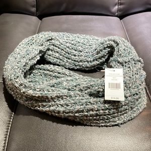 NWT teal and gray knit infinity scarf